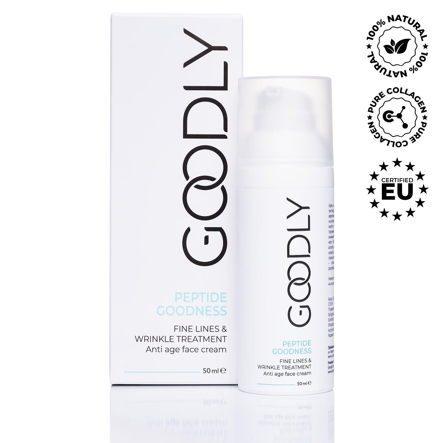 Crema anti-îmbătrânire cu peptide PEPTIDE GOODNESS GOODLY, 50 ml.