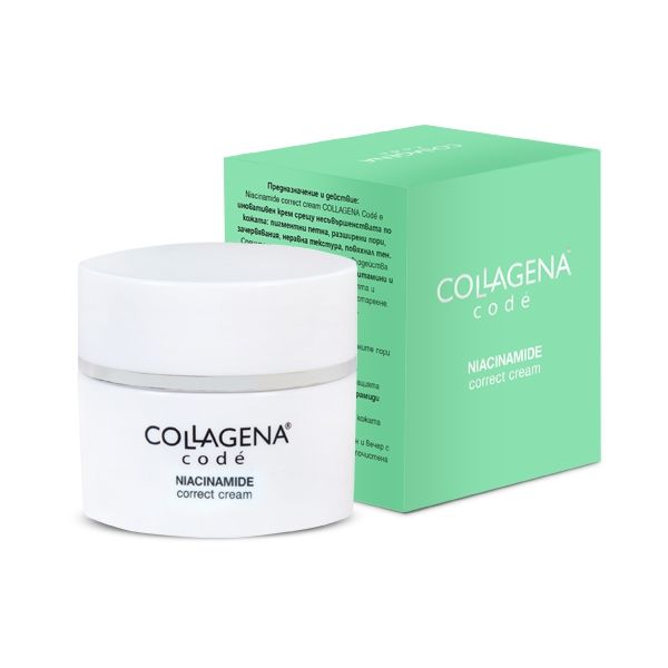 Crema corectoare cu NIACINAMIDĂ COLLAGENA Codé - împotriva petelor pigmentare și imperfecțiunilor pielii, 50 ml.