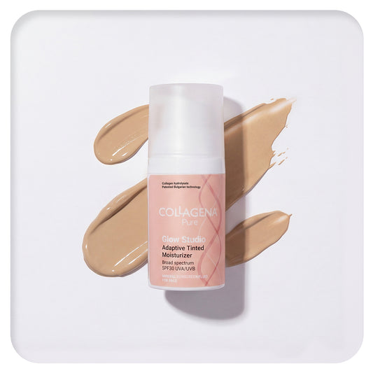 Tinted hydrating BB fluid with adaptive color and SPF30, COLLAGENA Pure, Glow Studio, 30 ml