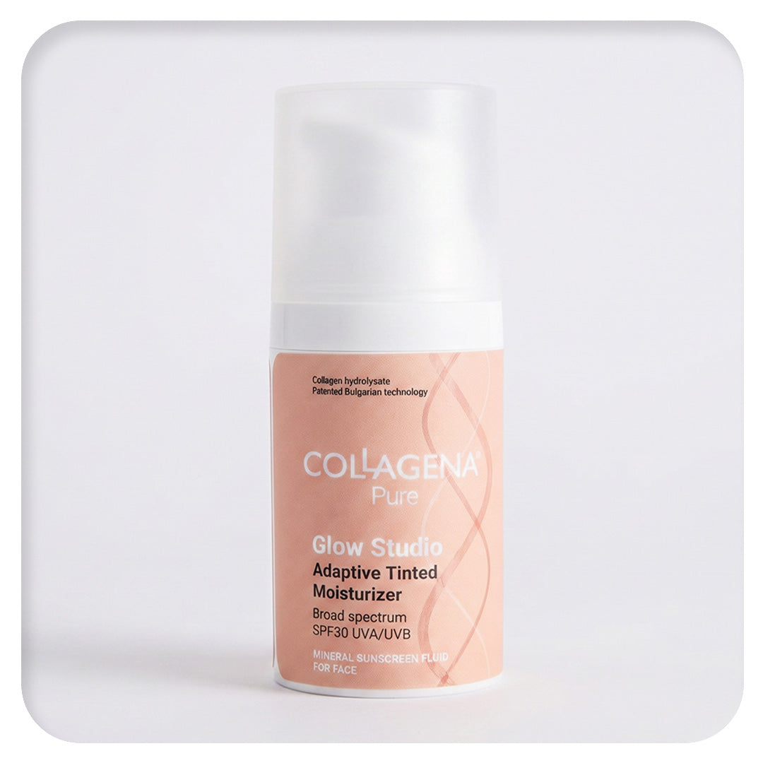 Tinted hydrating BB fluid with adaptive color and SPF30, COLLAGENA Pure, Glow Studio, 30 ml