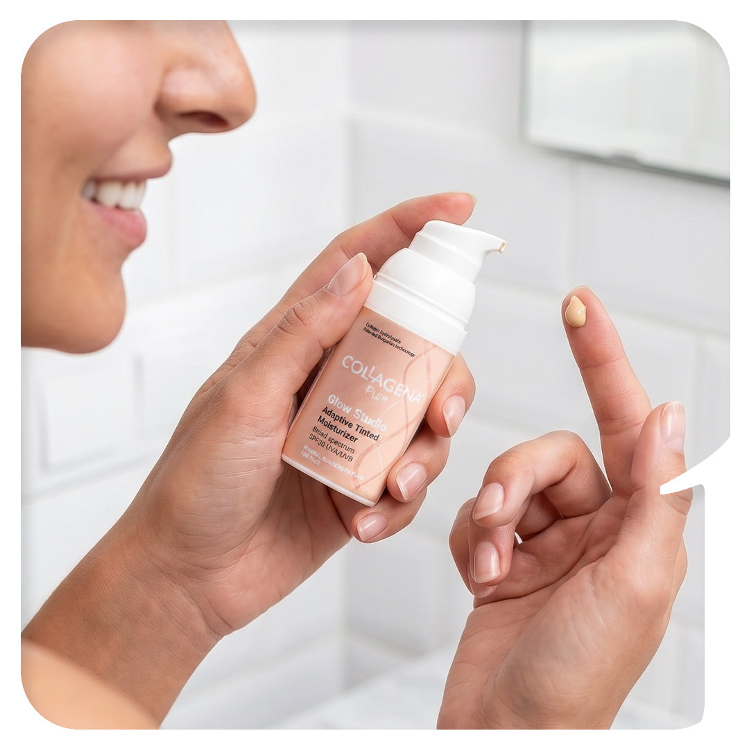 Tinted hydrating BB fluid with adaptive color and SPF30, COLLAGENA Pure, Glow Studio, 30 ml