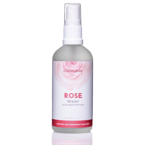 Spray facial liniștitor și revigorant cu apă de trandafiri și peptide de colagen, COLAGENA Rose Essential, 100 ml